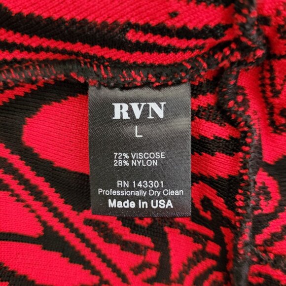 Revolve RVN Geometric Jacquard Sheath Mini Dress Womens Size L Stretchy Bodycon - Picture 7 of 7